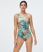 Printed asymmetrical swimsuit