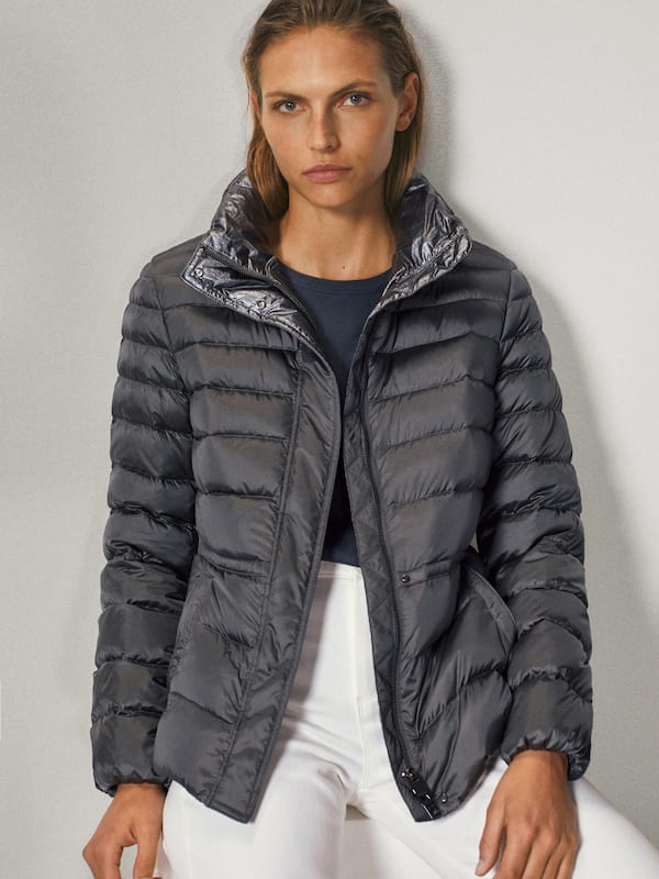Tailored laminated down jacket