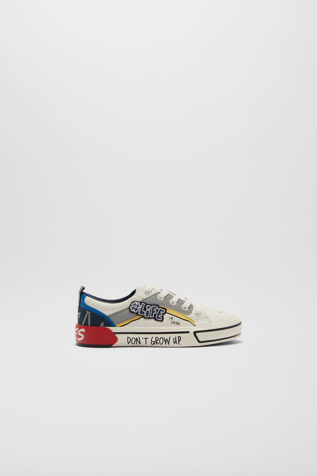 SNEAKERS WITH PATCH AND SLOGAN DETAIL