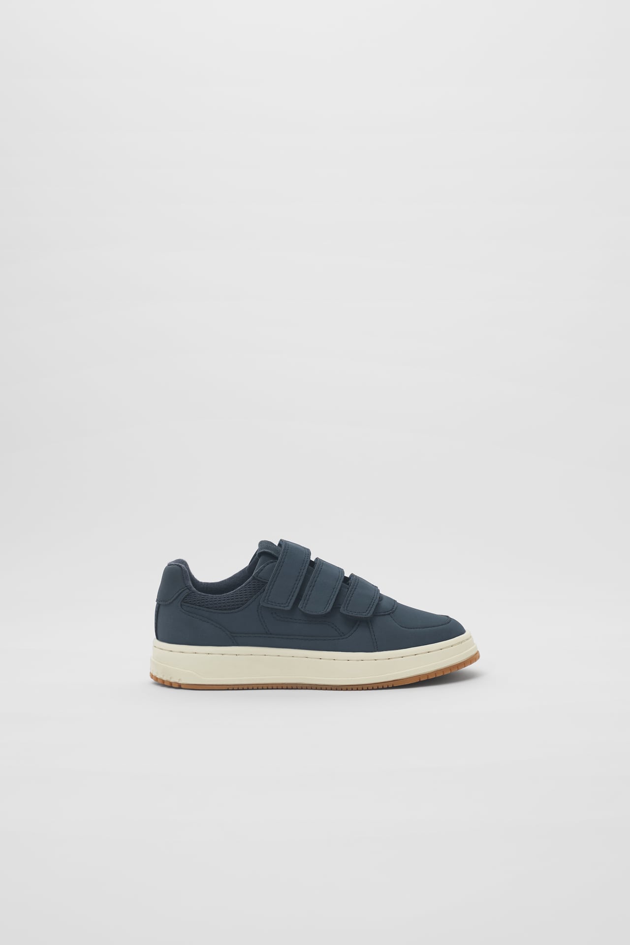MONOCHROME PLIMSOLLS WITH HOOK AND LOOP STRAPS