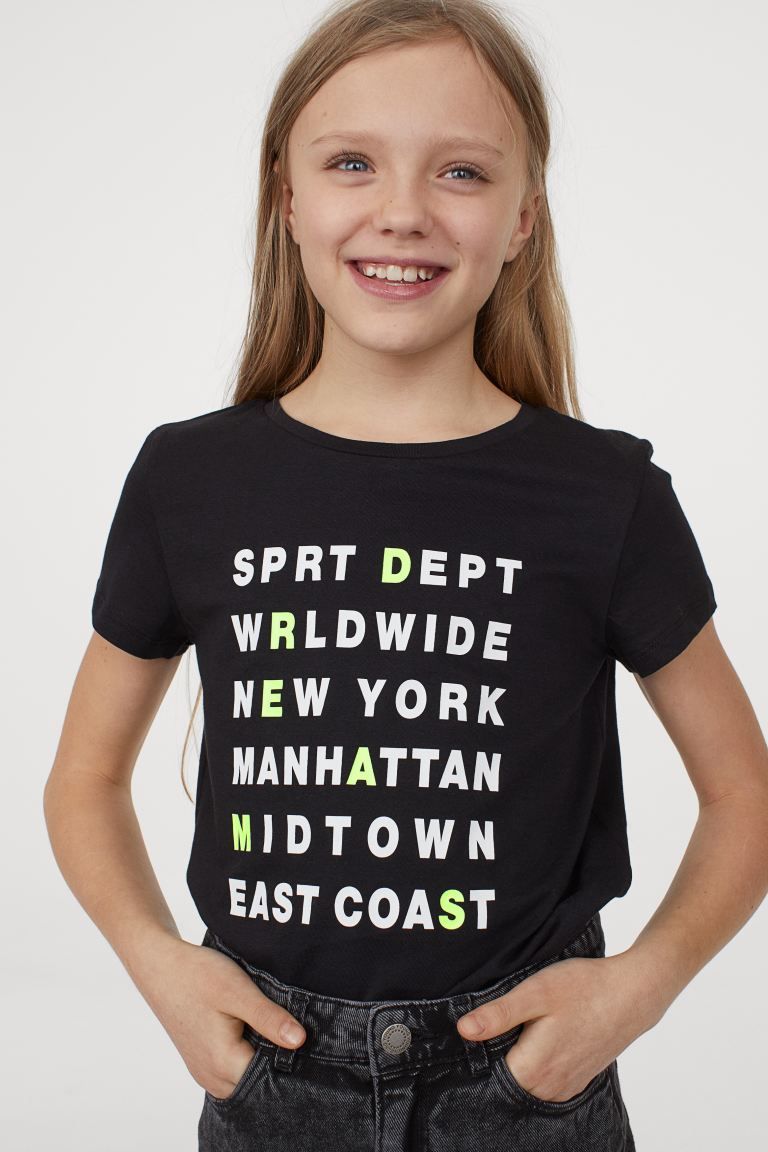 Printed jersey top 