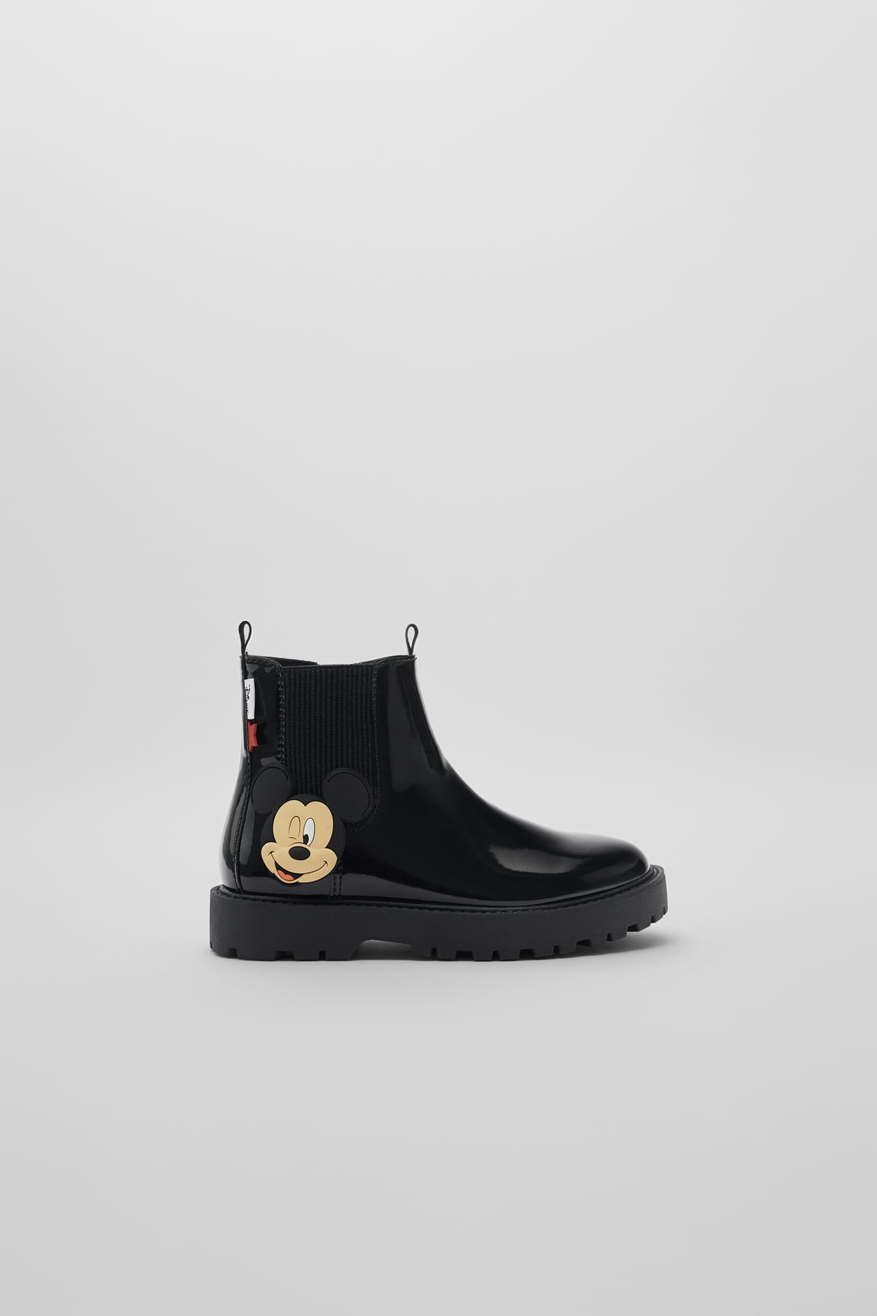 MICKEY MOUSE © DISNEY FAUX PATENT FINISH ANKLE BOOTS