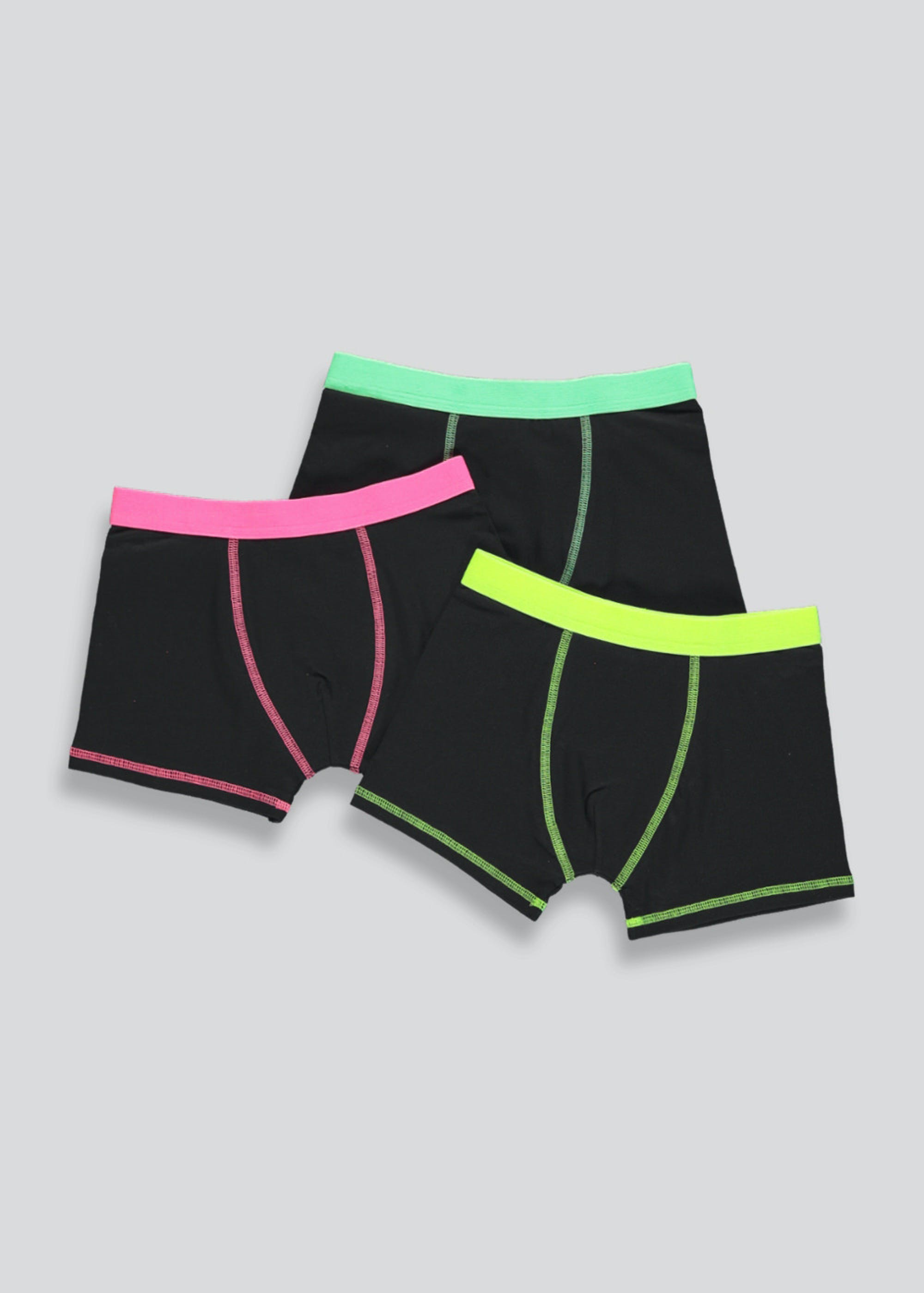 Boys 3 Pack Neon Trunks (2-16yrs)