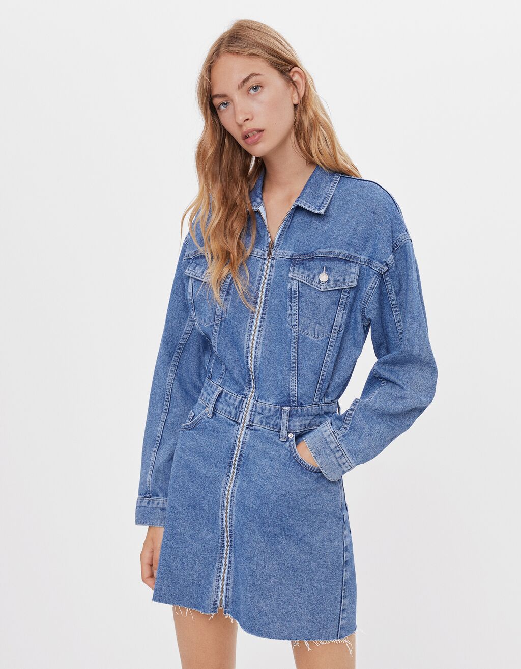 Zipped denim dress