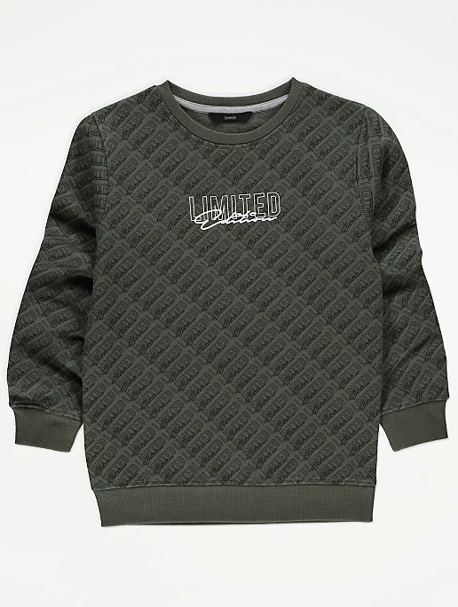 Khaki Slogan Sweatshirt