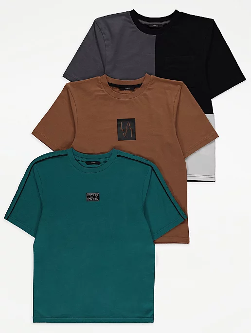 Colour Block T-Shirts 3 Pack