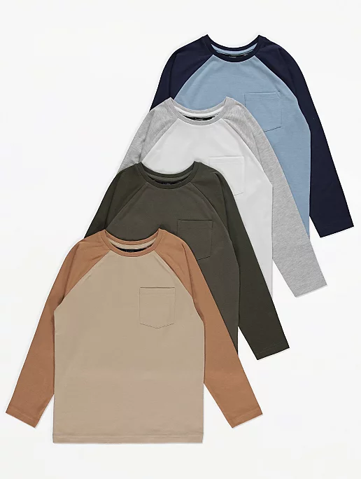 Blue Raglan Tops 4 Pack