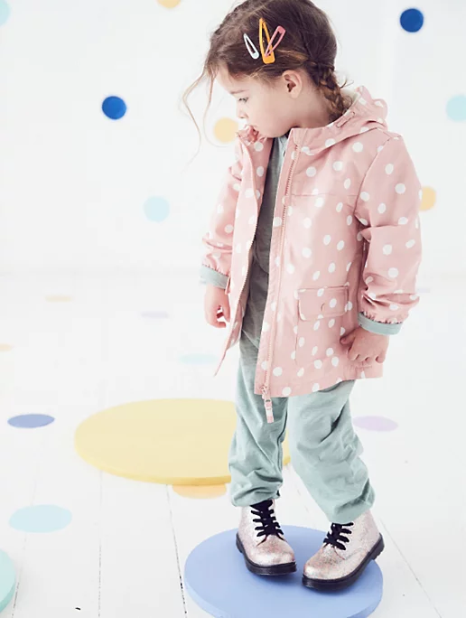 Pink Polka Dot Hooded Mac