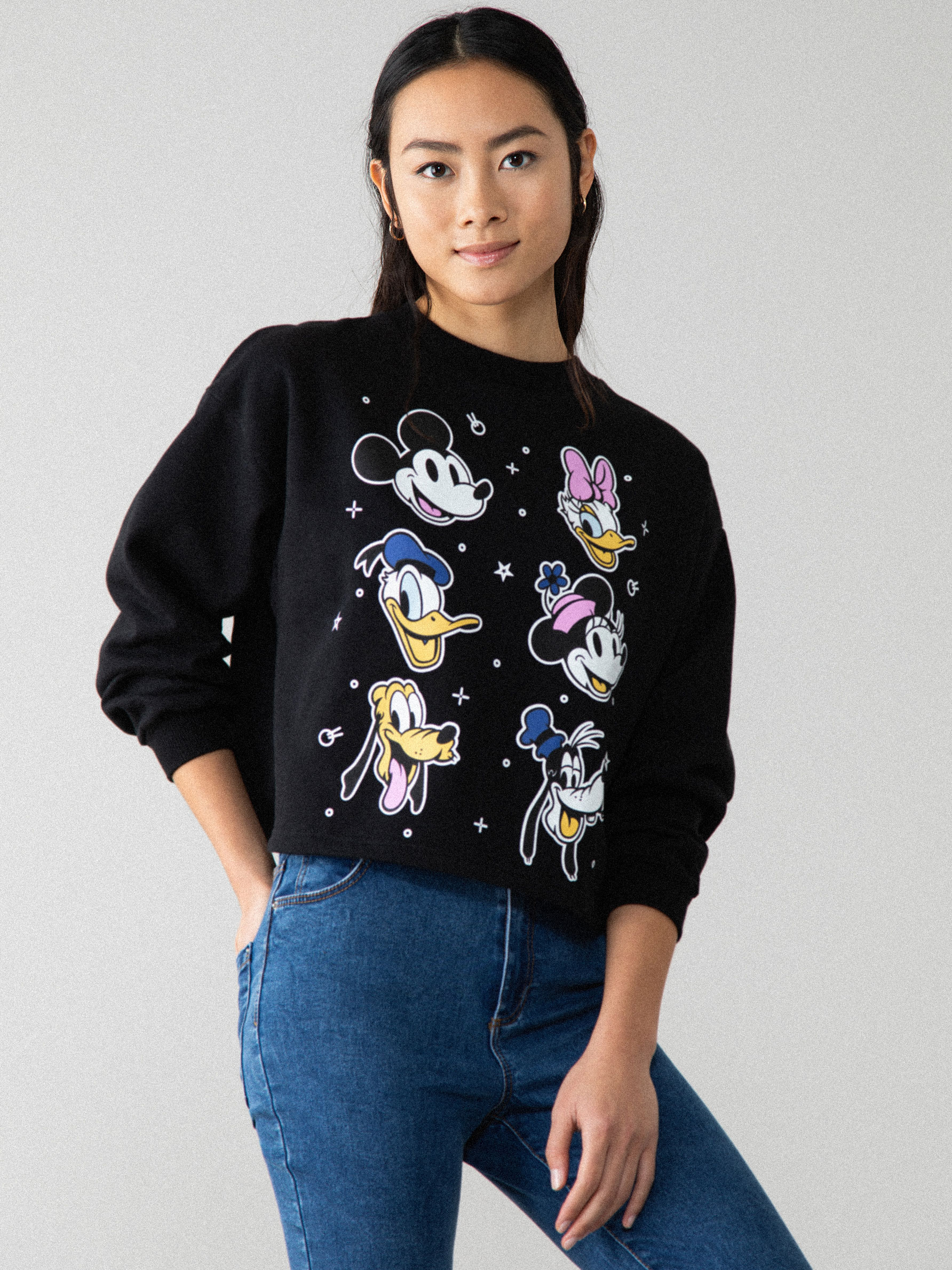 CROPPED SWEATSHIRT WITH ©DISNEY CHARACTERS