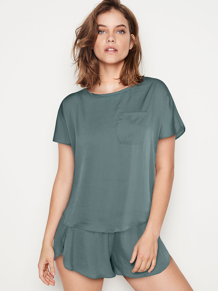 Satin Oversized T-shirt & Short Set