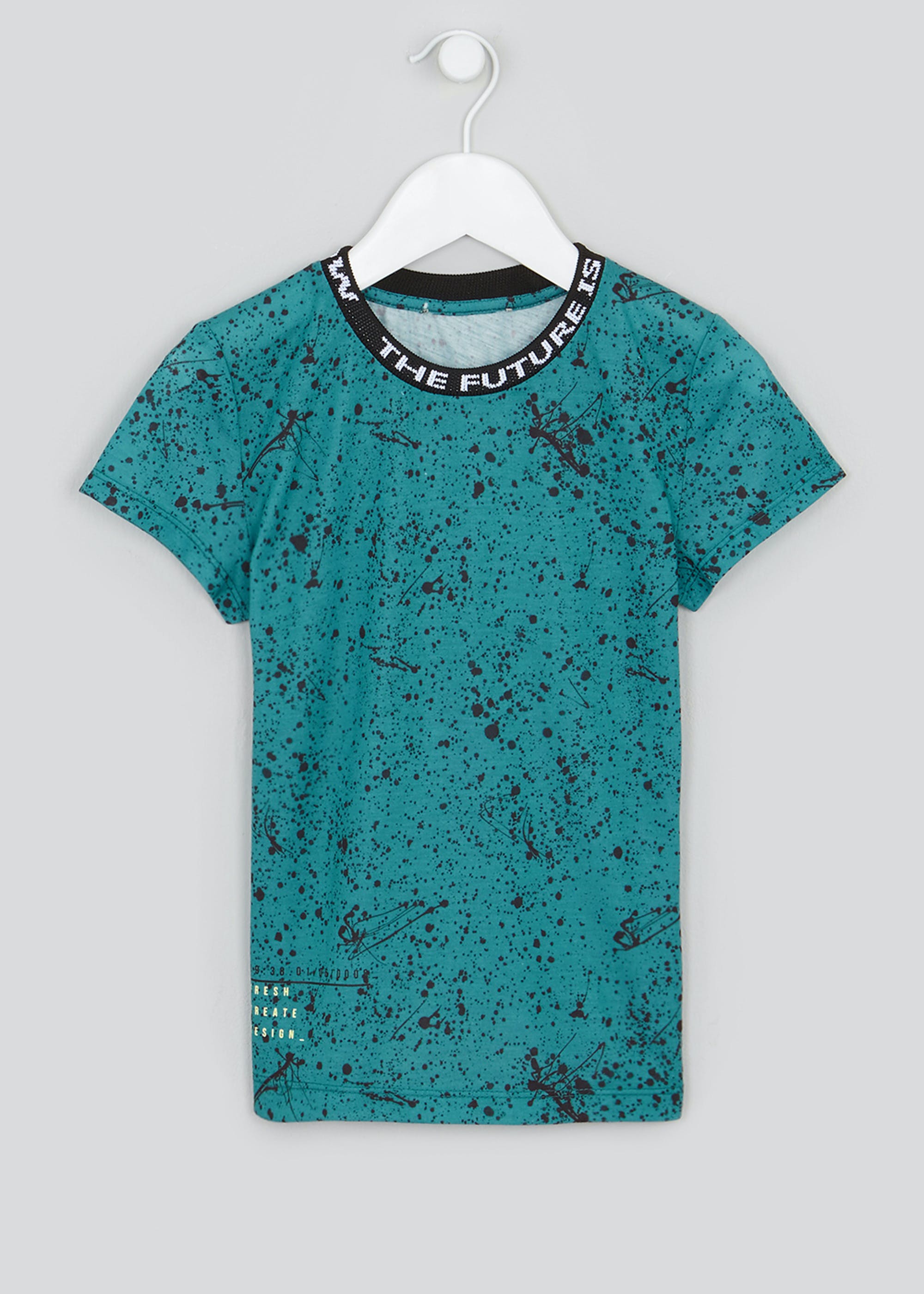 Boys Slogan Splatter Print T-Shirt (4-13yrs)