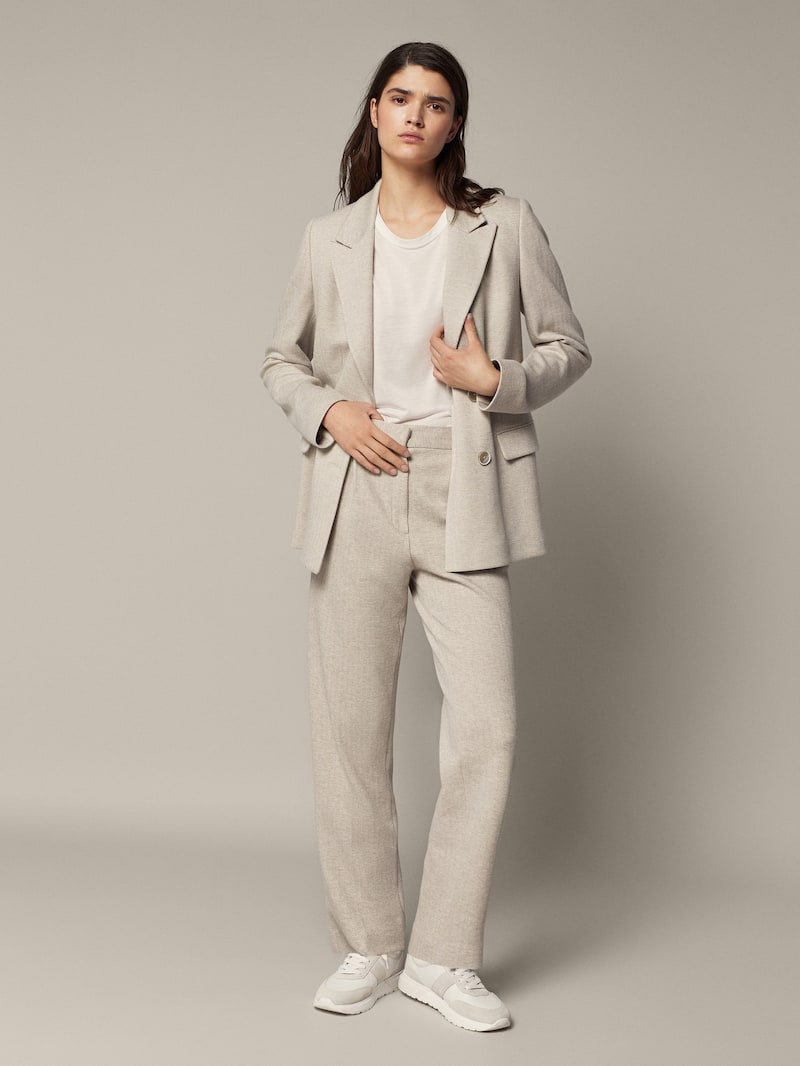 Cotton herringbone trousers