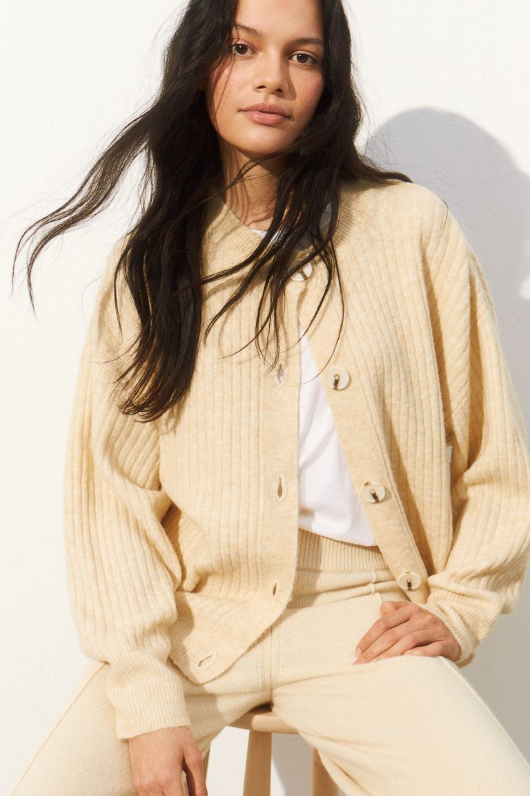 Rib-knit cardigan