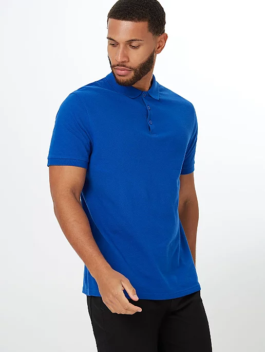 Cobalt Pique Short Sleeve Polo Shirt