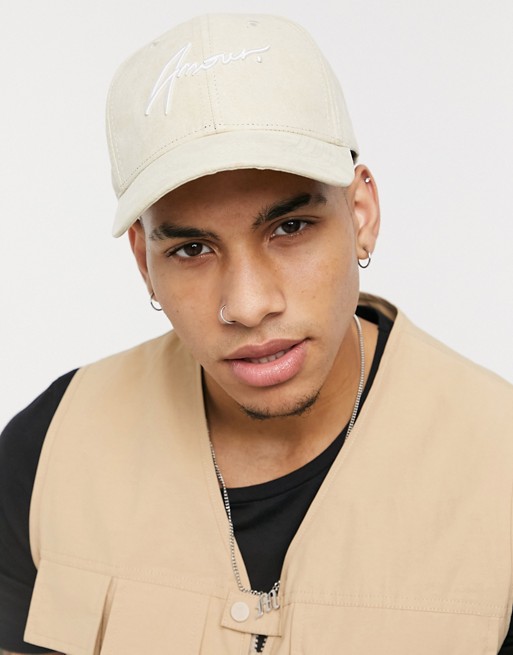Amour faux suede baseball cap
