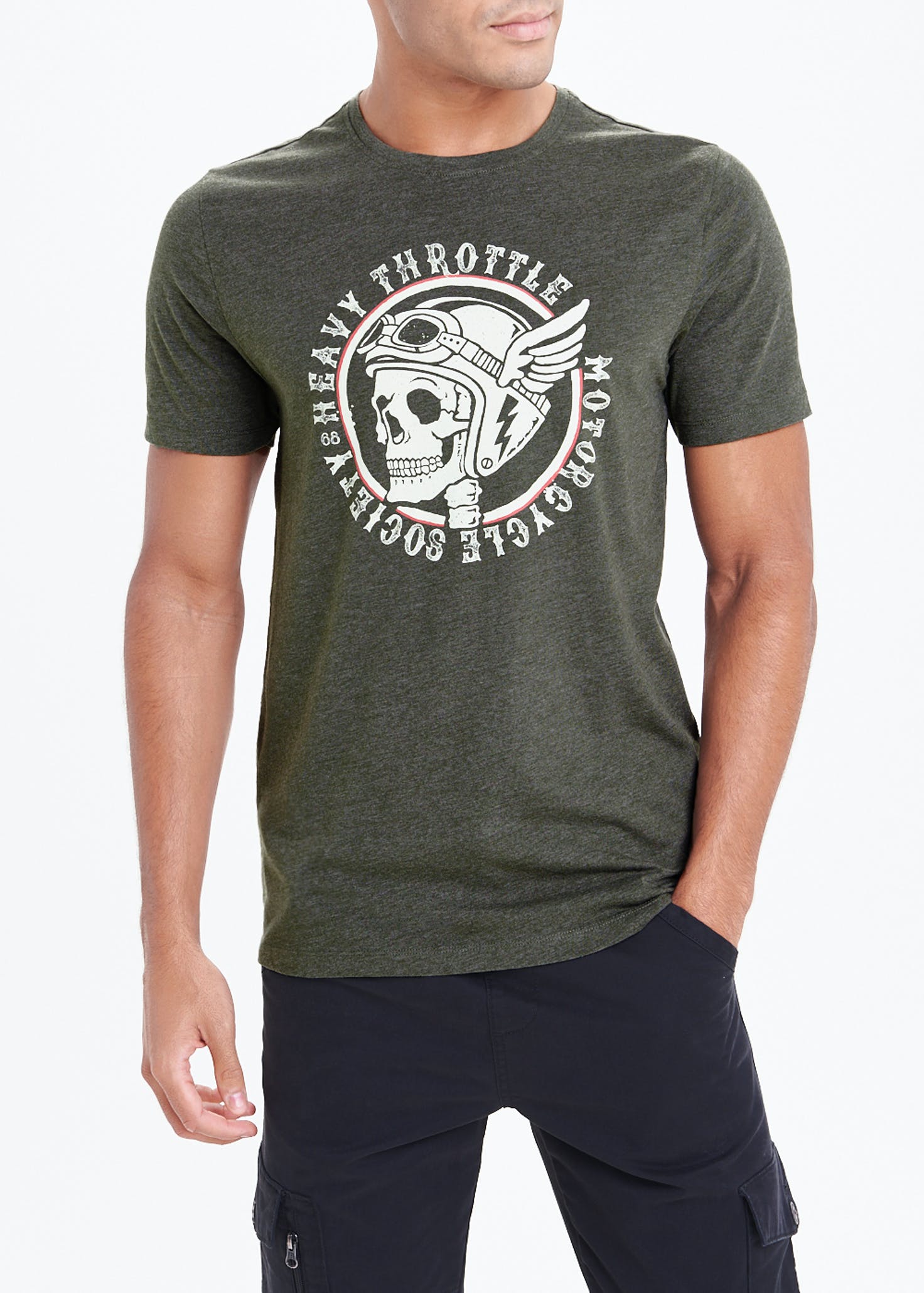 Winged Skull Print T-Shirt