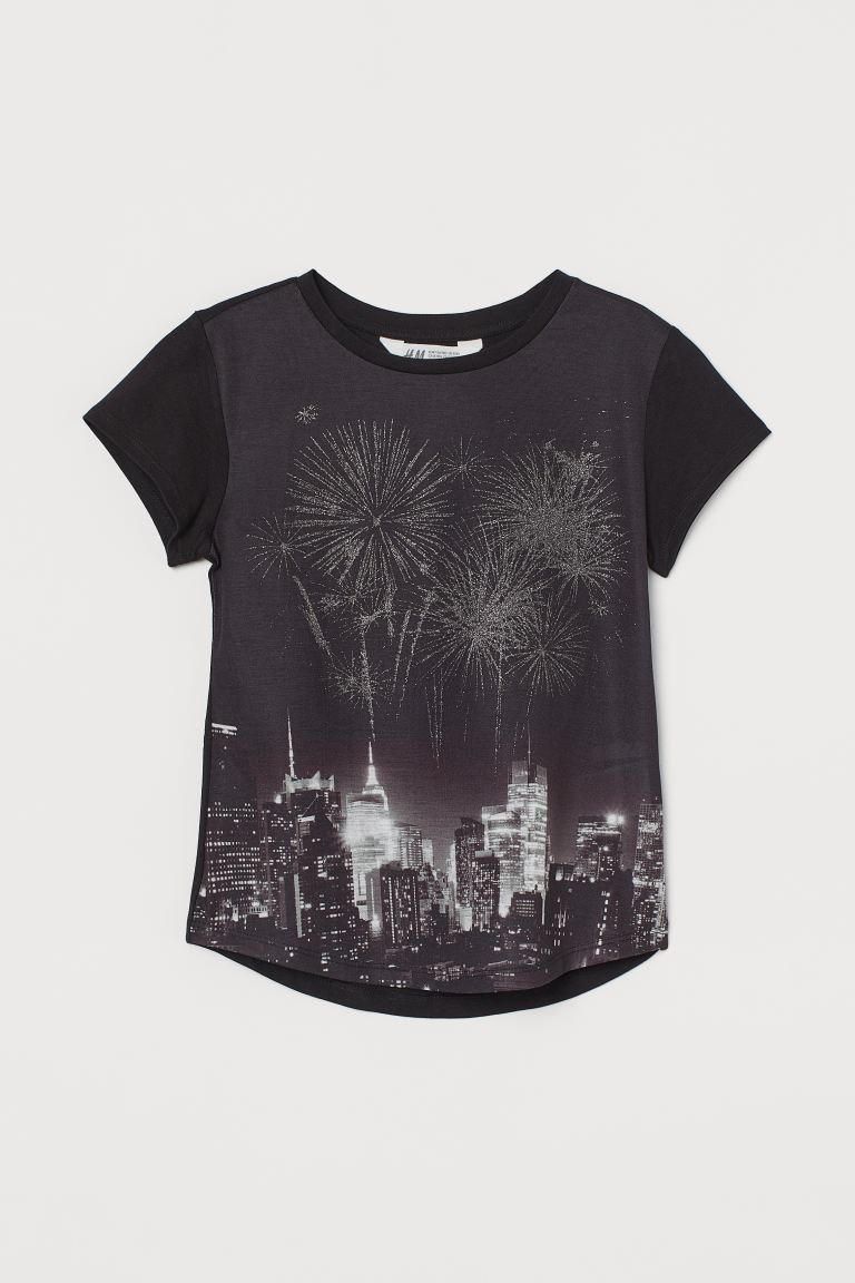 Printed jersey top