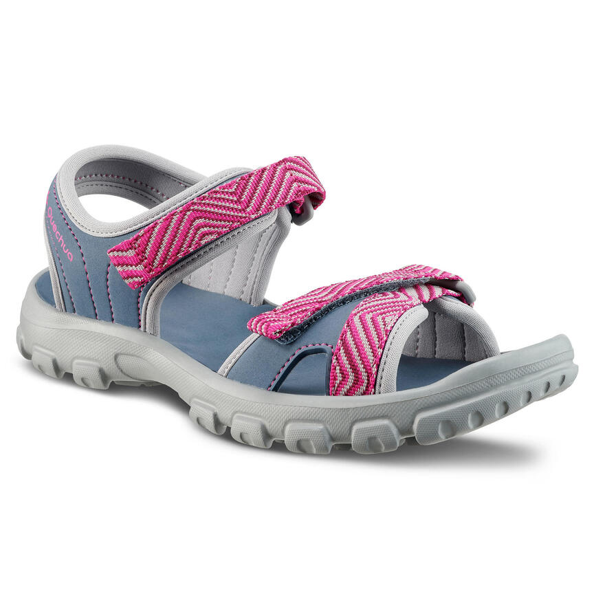 CHILDREN'S HIKING SANDALS MH100 TW BLUE AND PINK - JR SIZE 12.5 TO 4