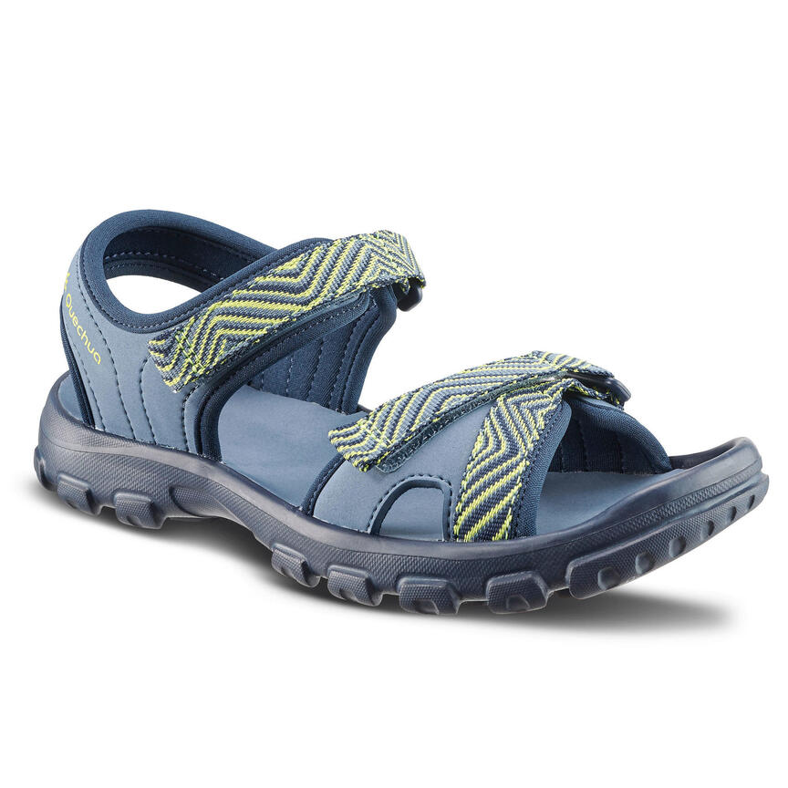 HIKING SANDALS MH100 TW BLUE AND YELLOW - CHILDREN - JR SIZE 13 TO 4