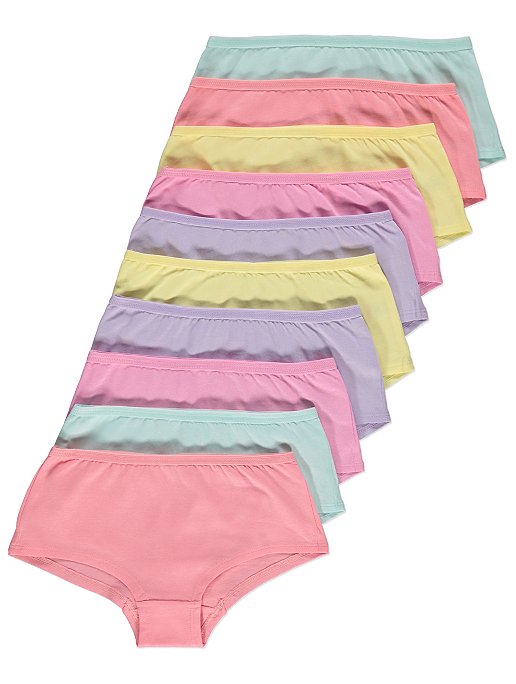Pastel Short Knickers 10 Pack