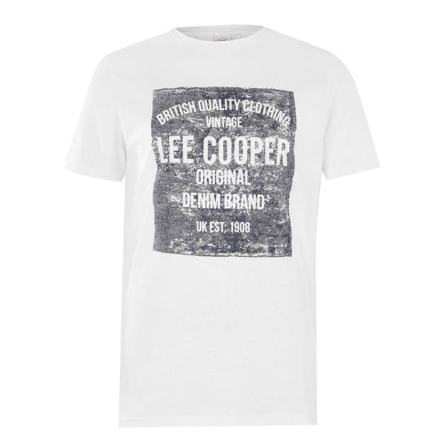  LEE COOPER Denim Logo T Shirt Mens