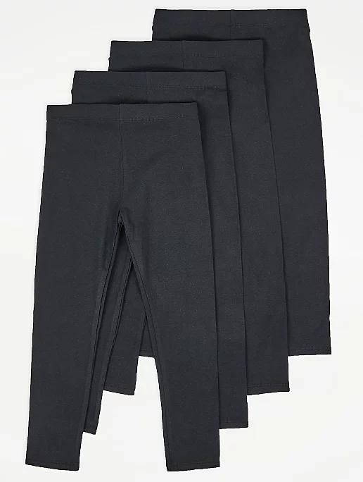 Black Jersey Leggings 4 Pack