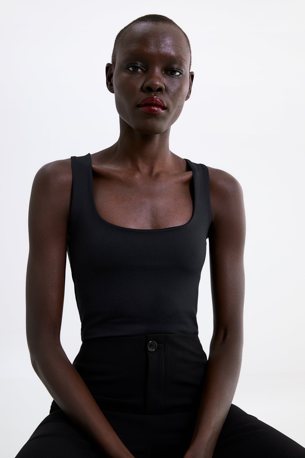 STRETCH TOP WITH WIDE STRAPS