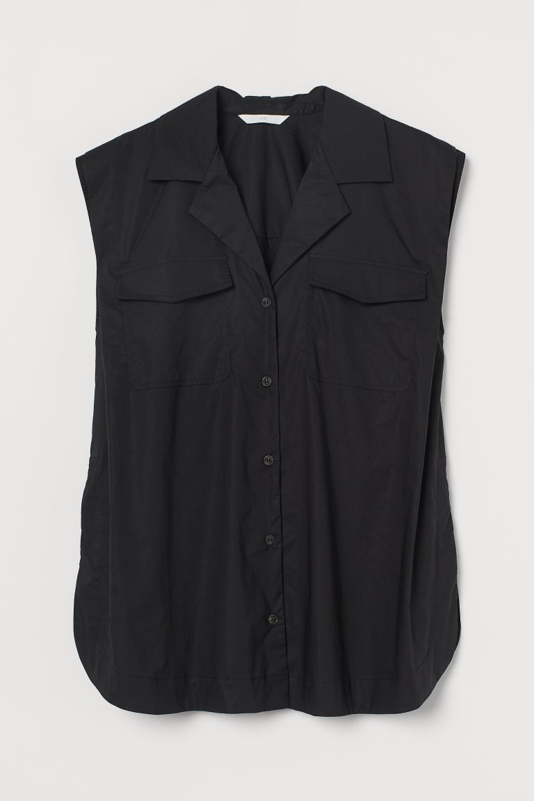 Sleeveless cotton shirt