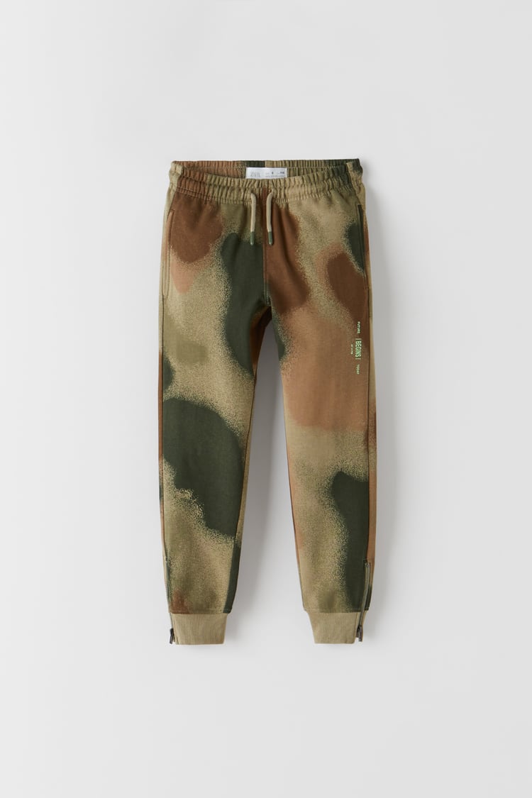 PLUSH JERSEY TROUSERS WITH ZIPS