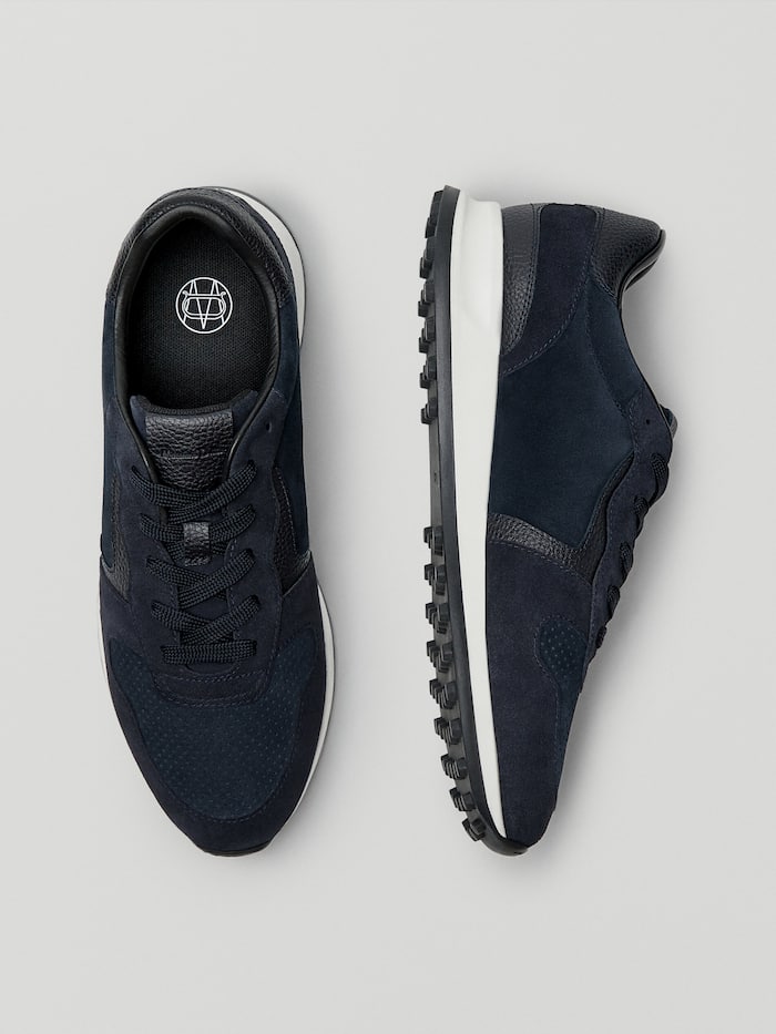 Deportivo de piel combinado piezas azul