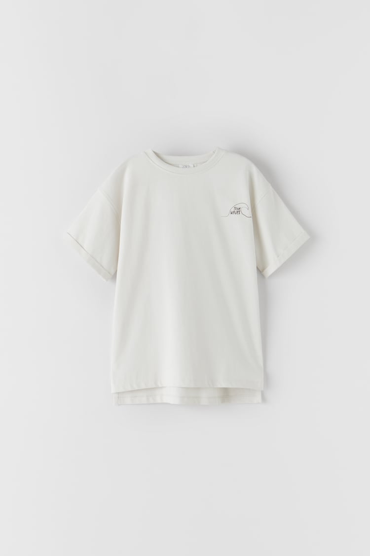 LONGLINE T-SHIRT WITH PRINT DETAIL