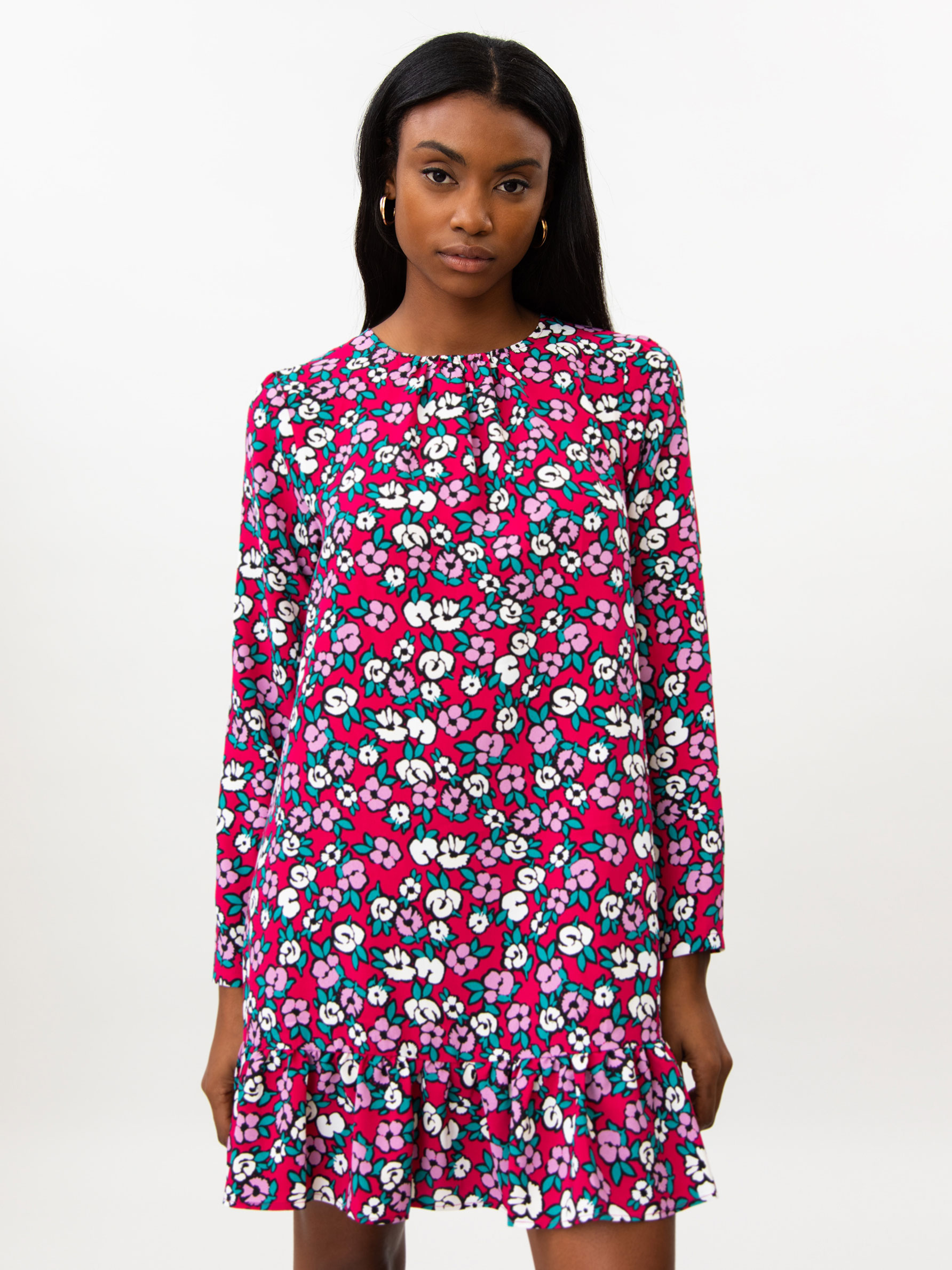 PRINTED LONG SLEEVE DRESS