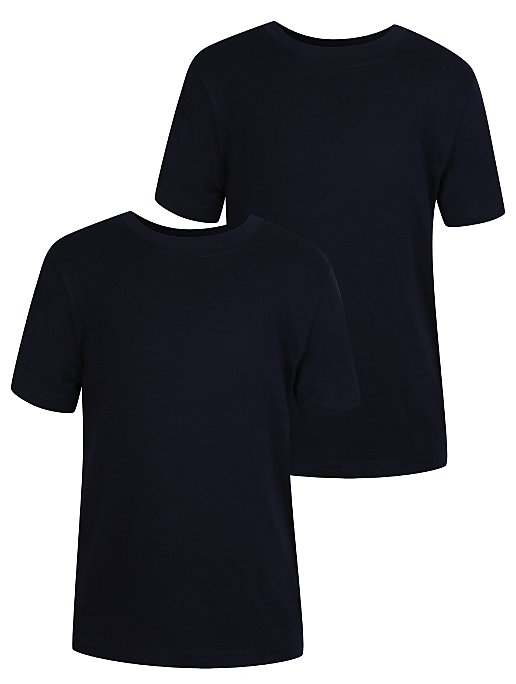 Navy Crew Neck School T-Shirt 2 Pack