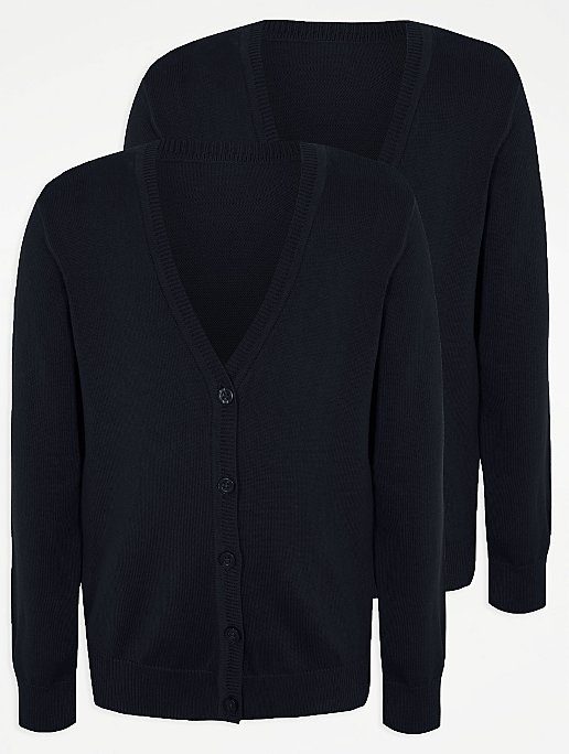 Girls Navy School Cardigan 2 Pack