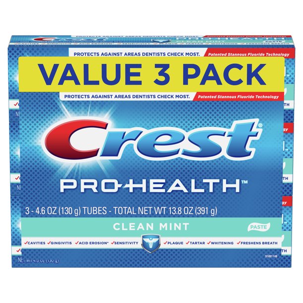 Crest Pro Health Smooth Formula Toothpaste, Clean Mint, 4.6 Oz, 3 pk