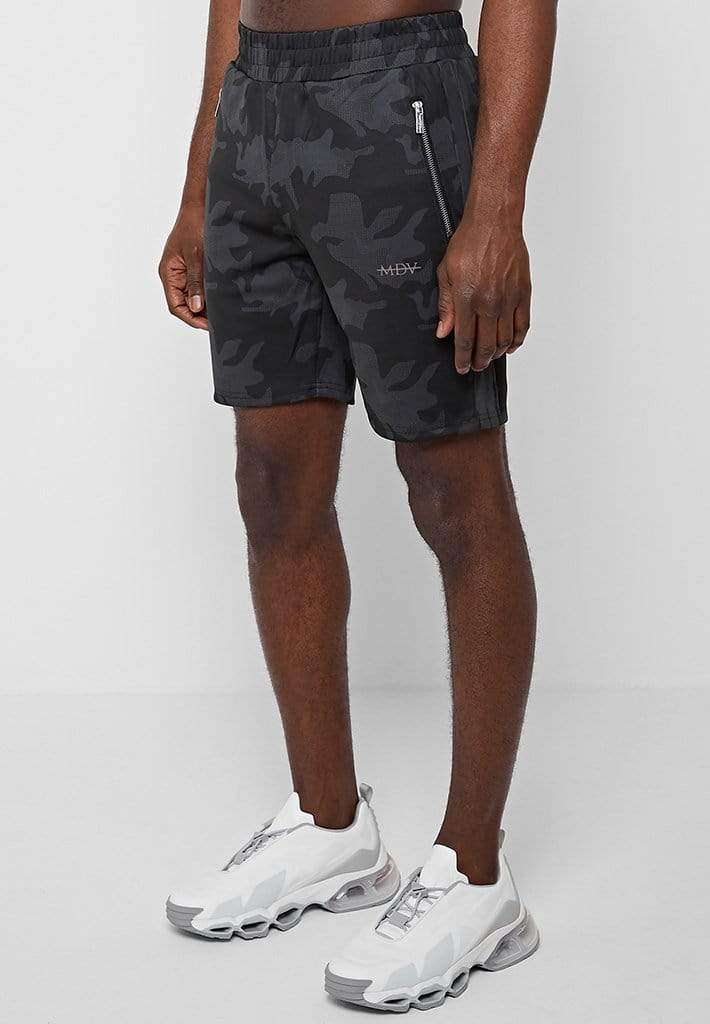 CAMOUFLAGE SHORTS - BLACK