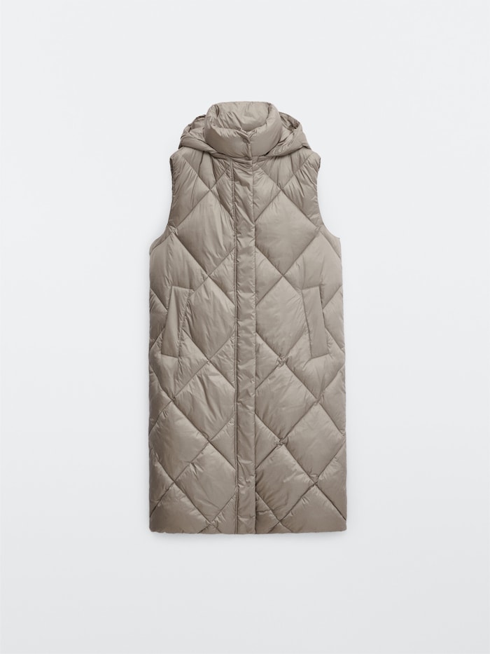 QUILTED GILET WITH HOOD