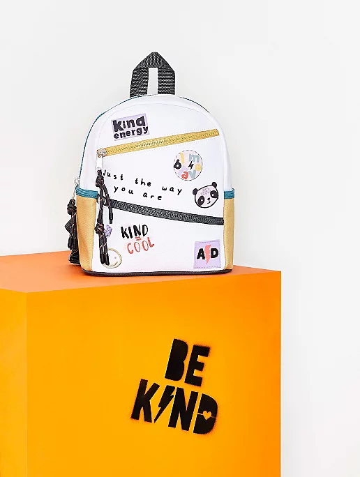Alesha Dixon White Slogan Detail Rucksack