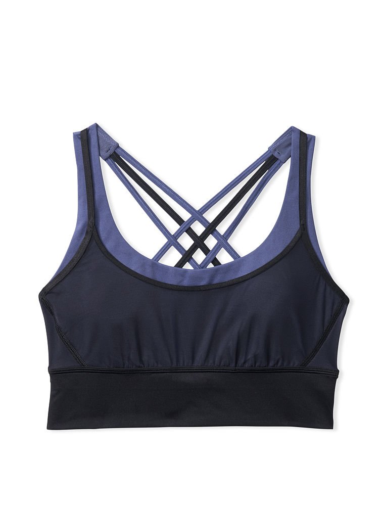 Flow On Point Strappy Back Colorblock Longline Sport Bra