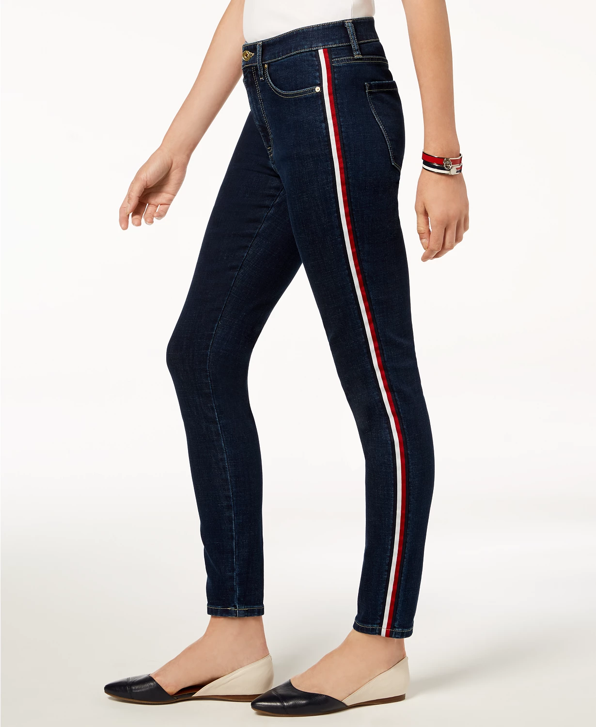 Side-Stripe Skinny Jeans