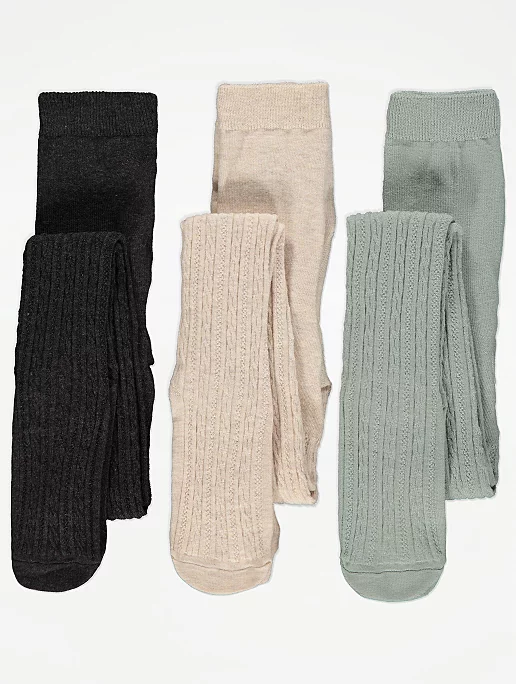 Cable Knit Tights 3 Pack