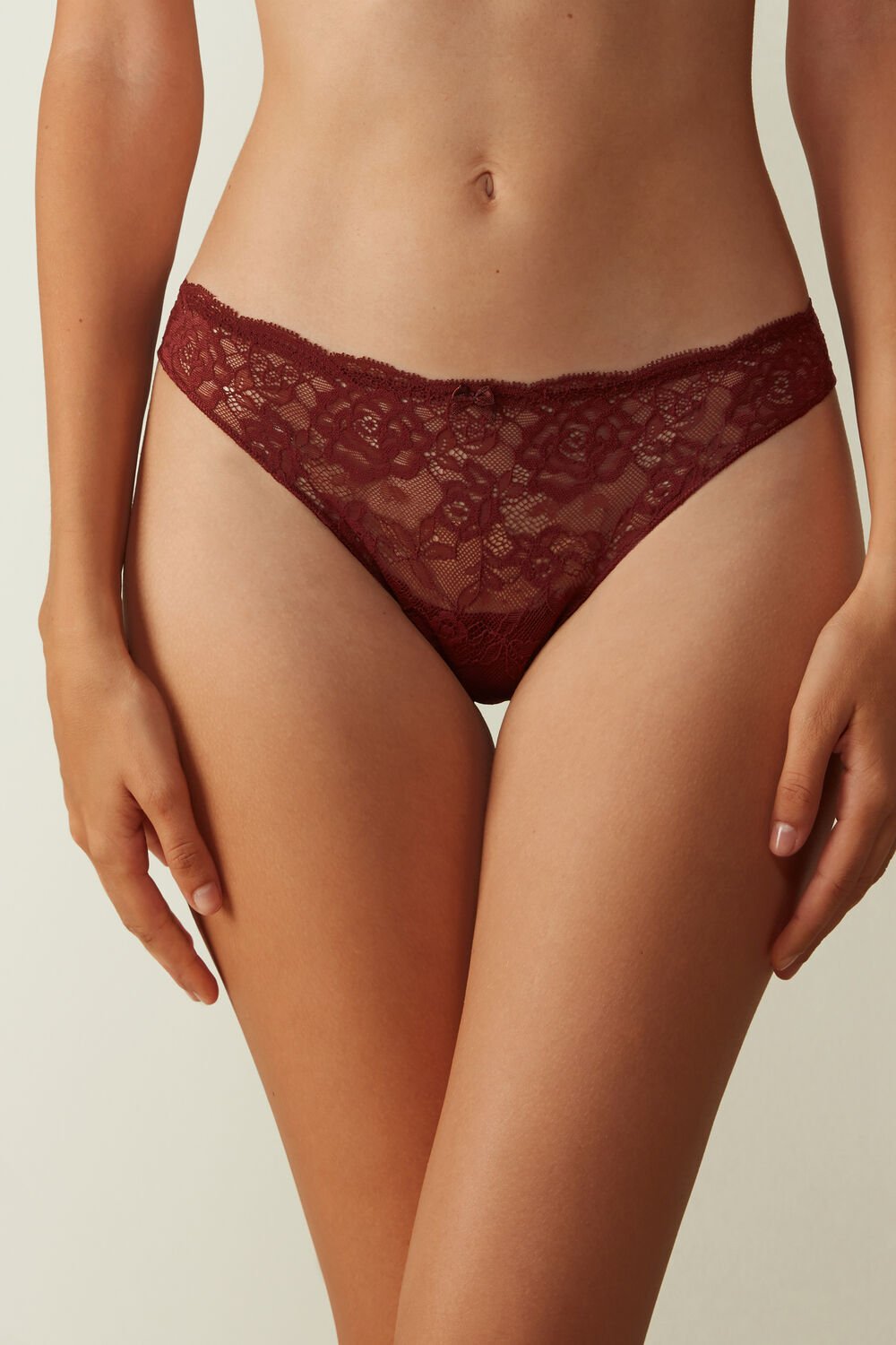 Lace And Microfibre Cheeky Briefs