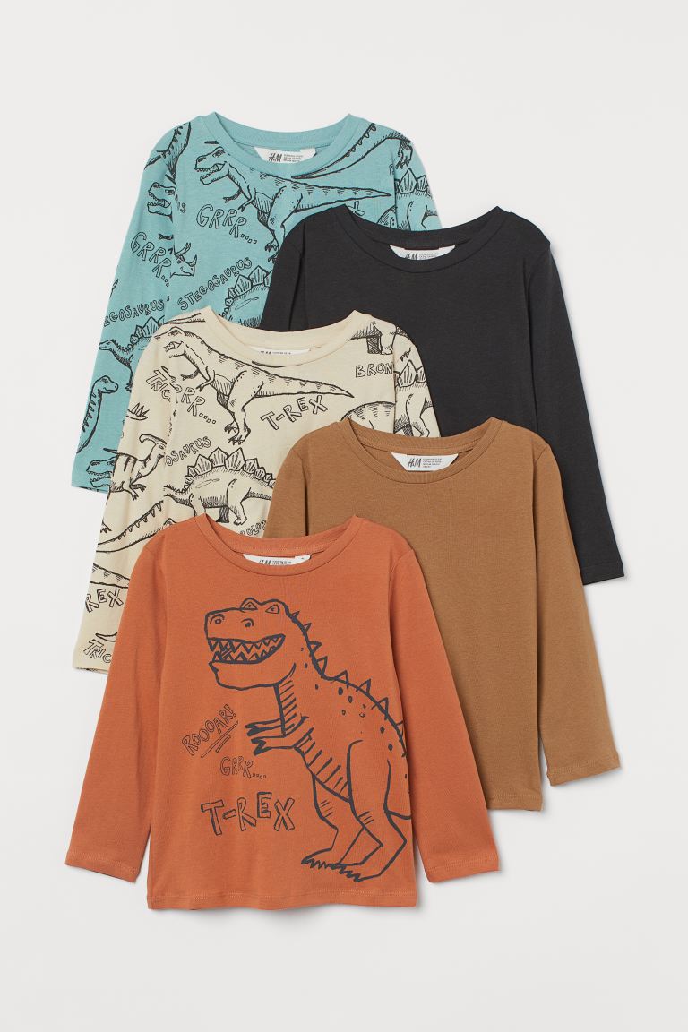 5-pack printed jersey tops
