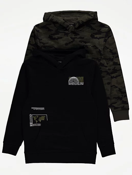 Camouflage Print Hoodie 2 Pack