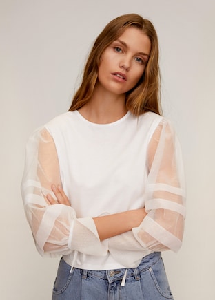 Blusa mangas abullonadas