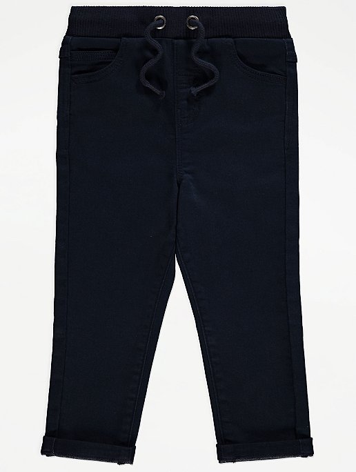 Navy Slim Fit Jersey Trousers