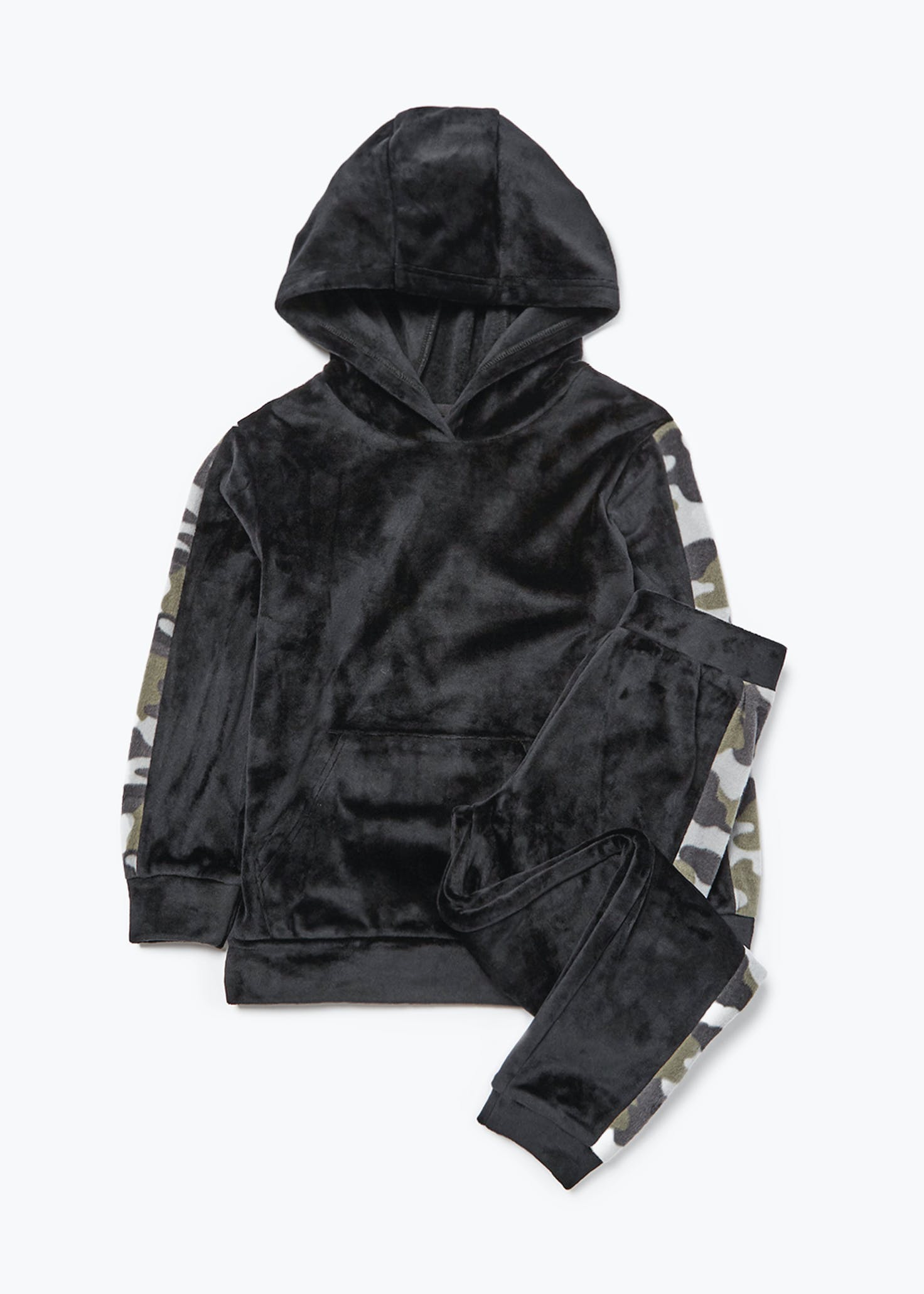 Kids Velour Camo Hooded Lounge Set (4-13yrs)