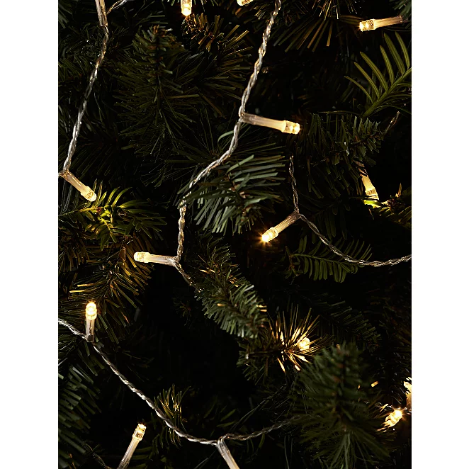 Warm White LED String Lights on Clear Cable