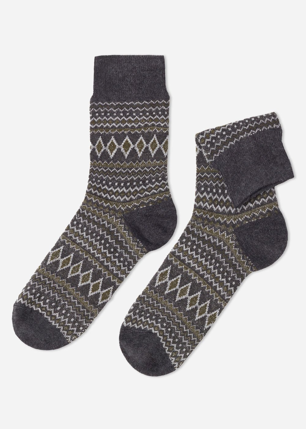 Kurze Herren-Baumwollsocken mit Muster