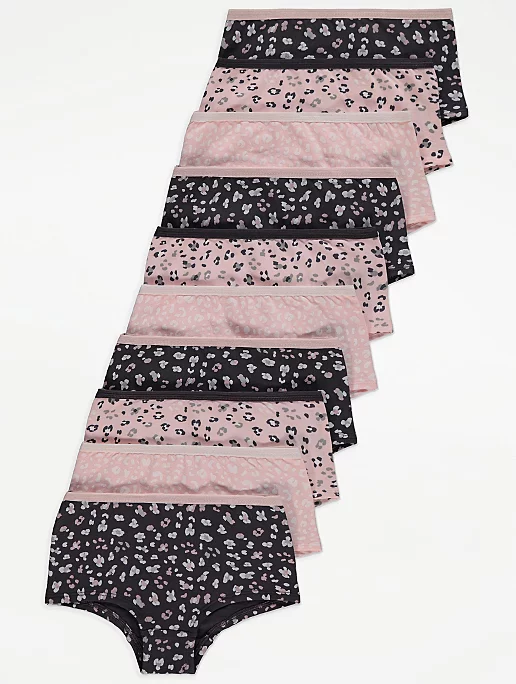 Animal Print Short Knickers 10 Pack